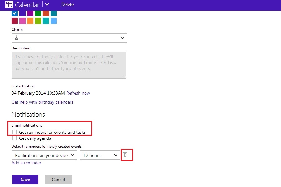 How to disable Birthday Calendar notification mails in Outlook