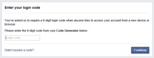 FB Login Code Prompt